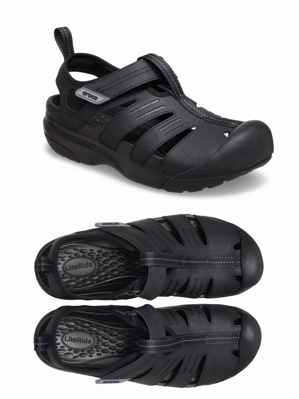 Crocs Yukon Fisherman Sandal in Black Men’s size 9 NWT